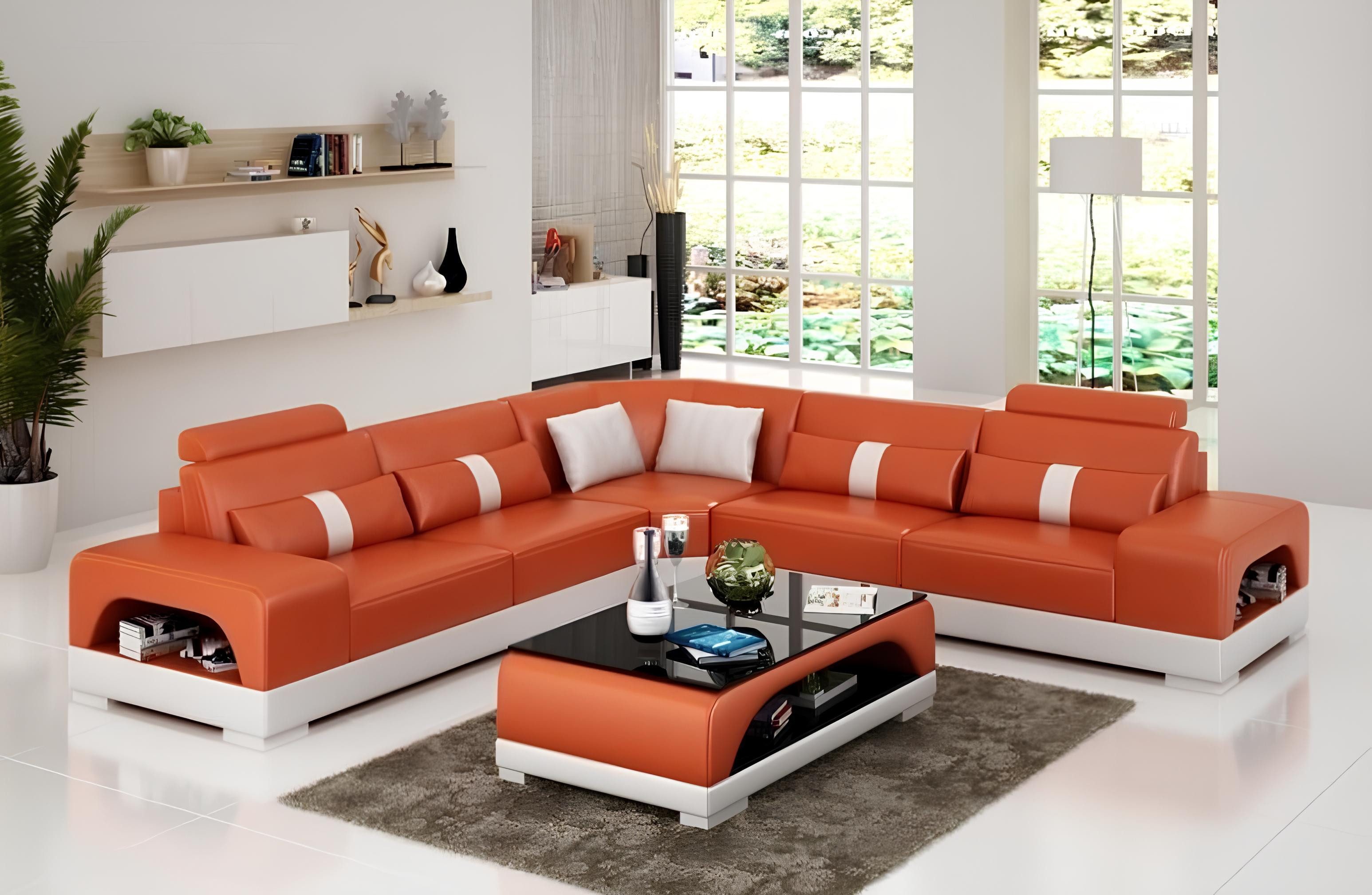 Ecksofa Moderne Eckgarnitur Ecksofa Eckcouch Wohnlandschaft L Form XXL Sofa