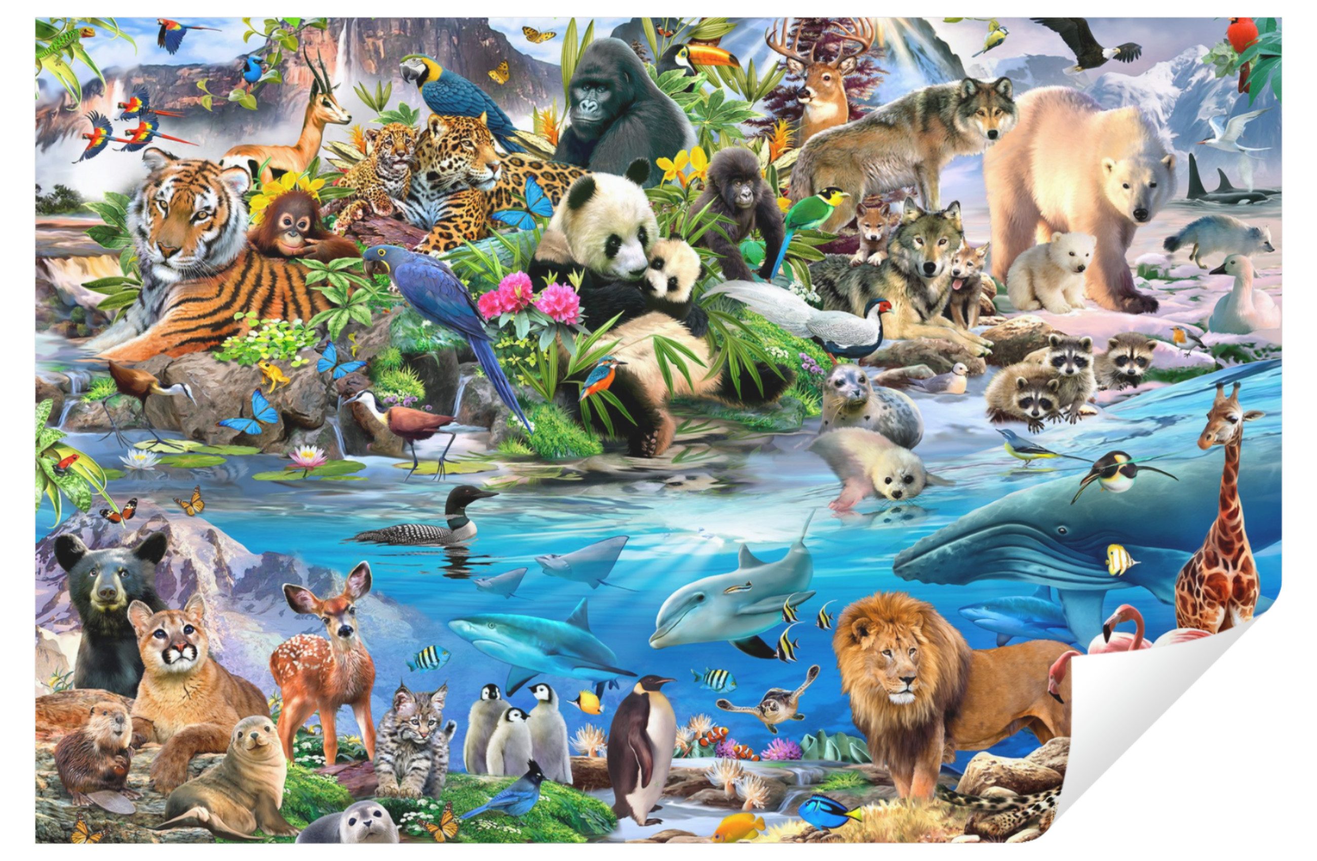 Wallarena Fototapete Kinderzimmer Jungen Mädchen Tiere Vlies Tapete Wandtap günstig online kaufen