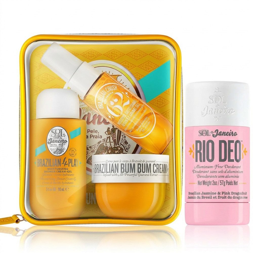 Sol de Janeiro Pflege-Geschenkset Sol de Janeiro Bum Bum Jet Set Orange und Beija Flor Deo Set, Pflege und Duft für Körper und Reise kombiniert
