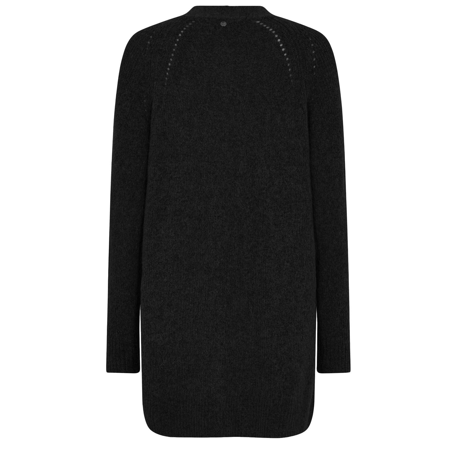 Mos Mosh Cardigan MOS MOSH Cardigan THORA LONG mit Alpaka - Black