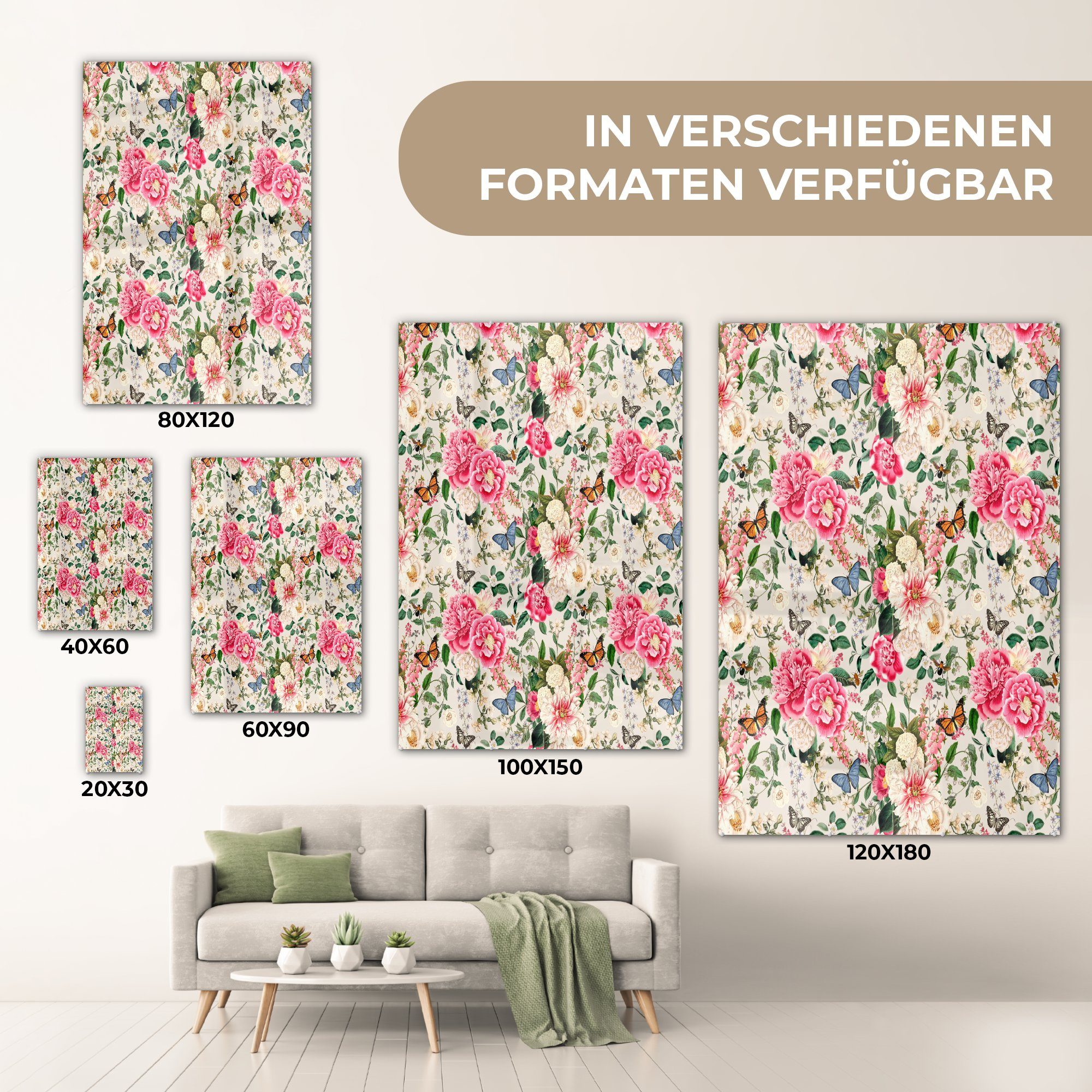 Glasbilder - Foto Wanddekoration Glas Acrylglasbild St), (1 Frühling auf Wandbild Insekten, - Bilder Blumen - auf MuchoWow - Glas -