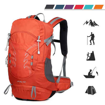 TAN.TOMI Wanderrucksack 30L Großer Wanderrucksack mit Rückenbelüftung, Wasserdicht (Einschließlich Regenschutz), mit Regenschutz für Outdoor Reisen Camping Trekking