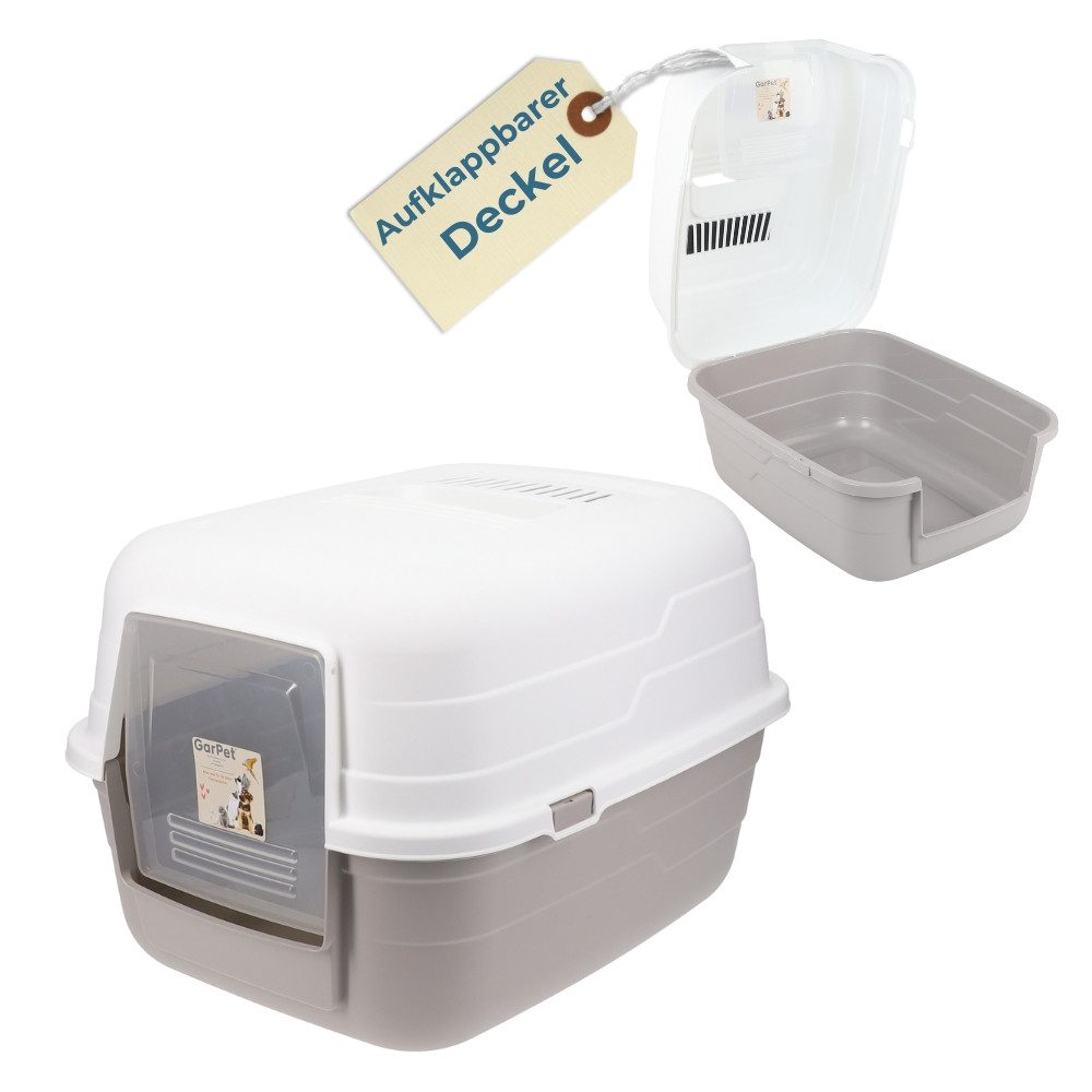 GarPet Katzentoilette Katzentoilette mit Deckel grau günstig online kaufen