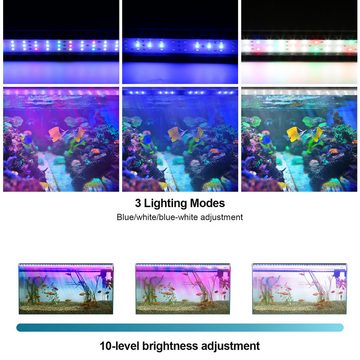 Bettizia LED Aquariumleuchte 10-45W LED Aquarium mit timer Aufsetzleuchte Vollspektrum RGB 30-130cm, 18W
