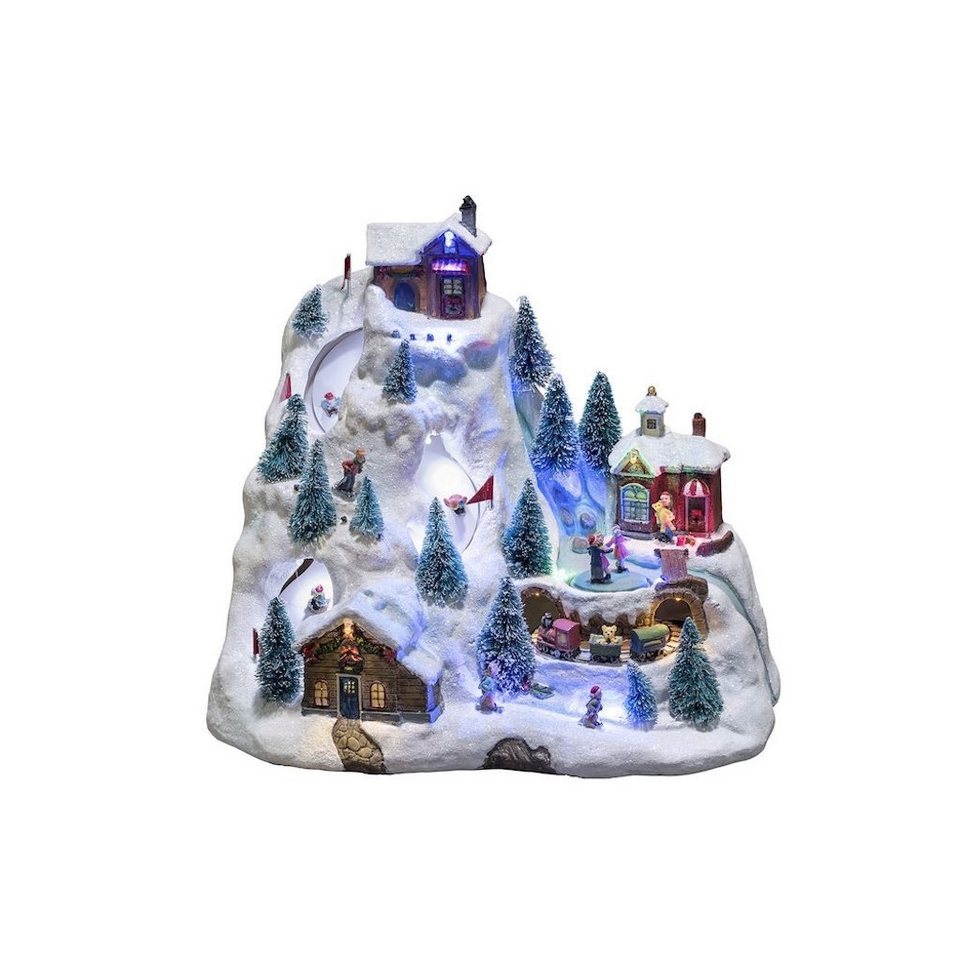 KONSTSMIDE Weihnachtsfigur Weihnachtsdeko (1 St), LED Szenerie Skipiste, m.  Animation + 8 klassischen Weihnachtsliedern, Breite: 31 cm - Tiefe: 20,5 cm  - Höhe: 27,5 cm - Gewicht : 1,6 g