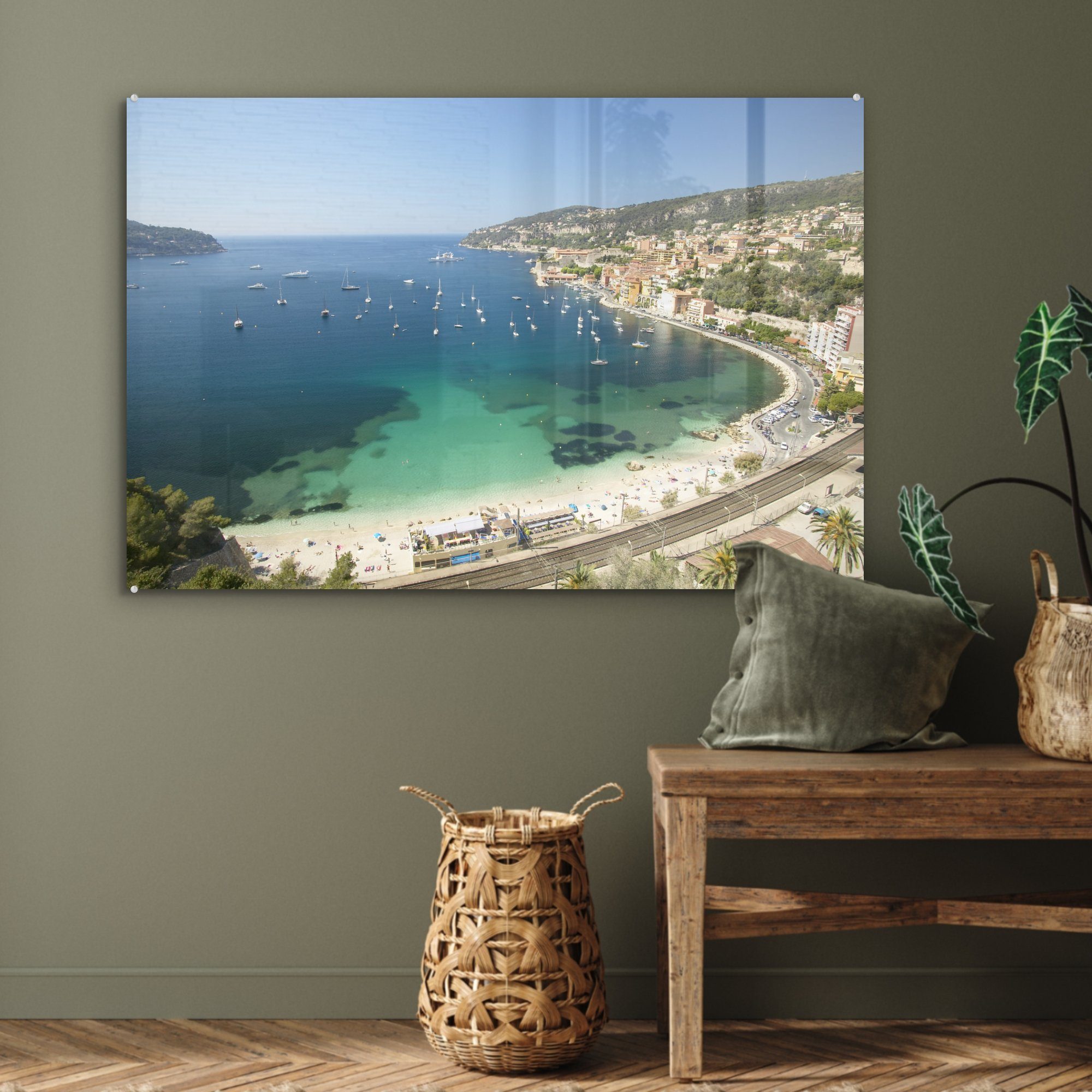Acrylglasbilder Nizza, - St), MuchoWow Strand & Meeresküste Schlafzimmer - Acrylglasbild Wohnzimmer (1