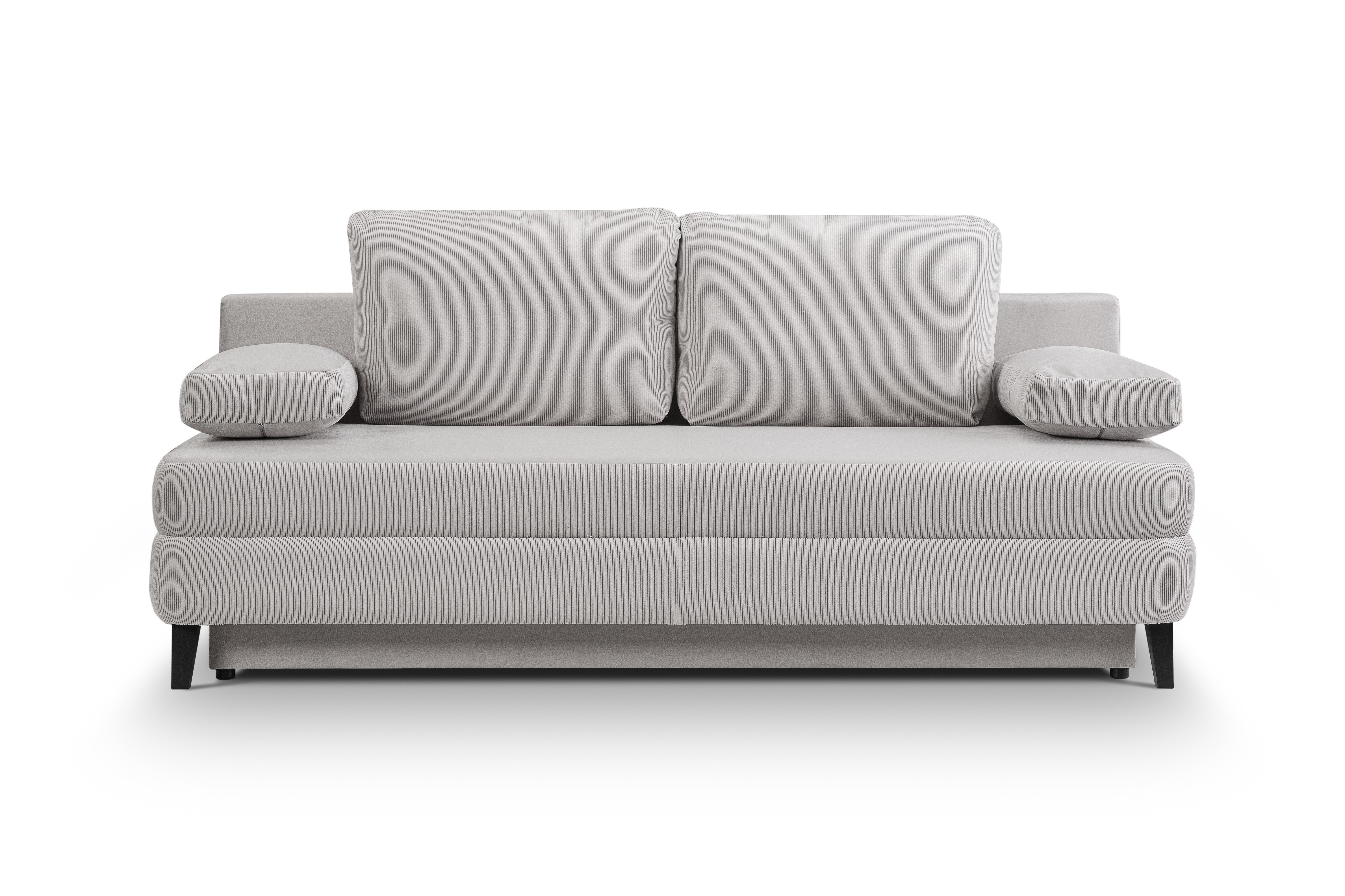 furnling Schlafsofa Sorell, inkl. 2 Armlehnenkissen und Rückenkissen, 2,5-Sitzer mit Schlaffunktion für 2 Personen, aus Cordstoff