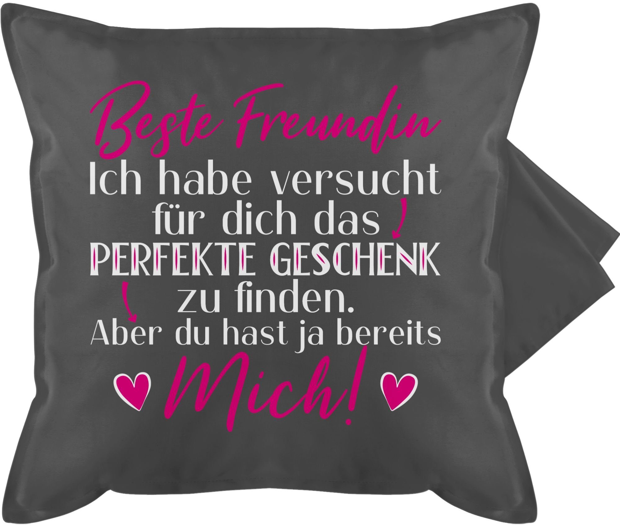 Shirtracer Kissenbezüge Beste Freundin Ich habe versucht für dich das Geschenk zu finden wei, (1 Stück), Geburtstagsgeschenk Deko-Kissen