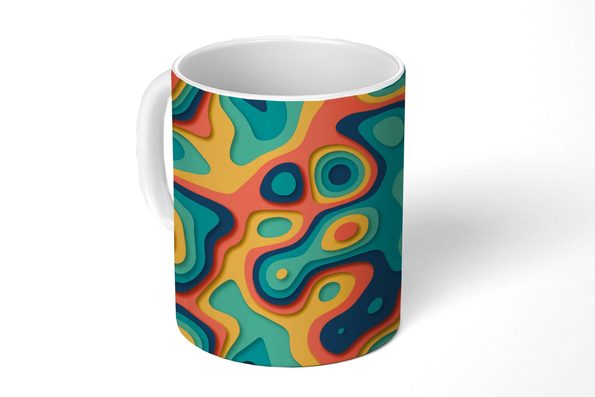 MuchoWow Tasse Kreis - Muster - Farben, Keramik, Kaffeetassen, Teetasse, Becher, Teetasse, Geschenk