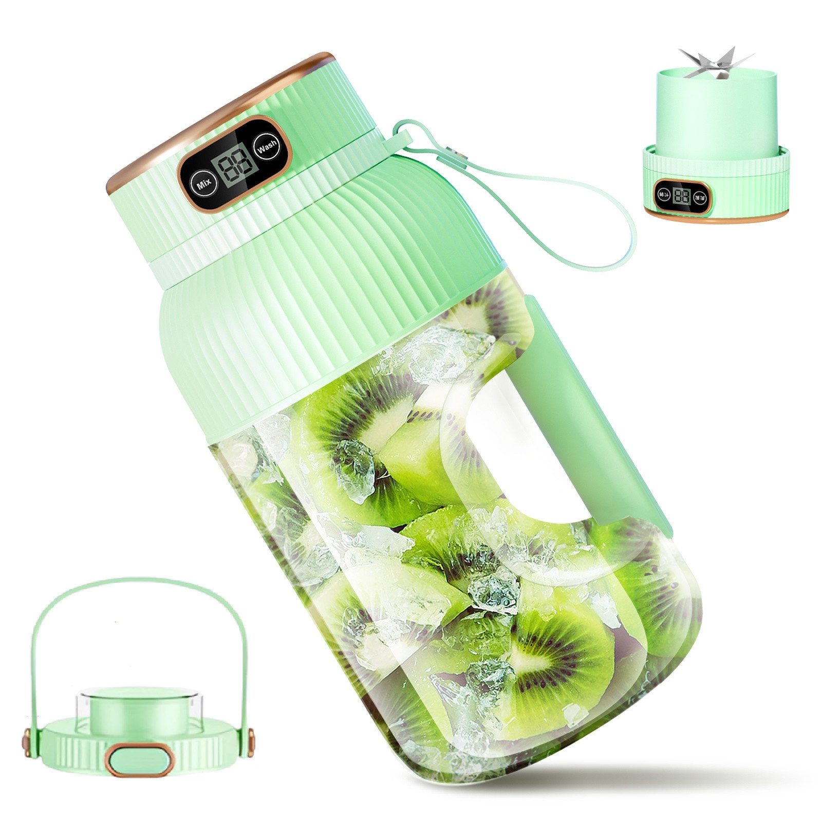 Fine Life Pro Standmixer Tragbarer Saftpresse, 1200 ml großer Fassungsvermögen, 78 W, Mini-Mixer, geeignet für die Küche, im Freien und im Fitnessstudio
