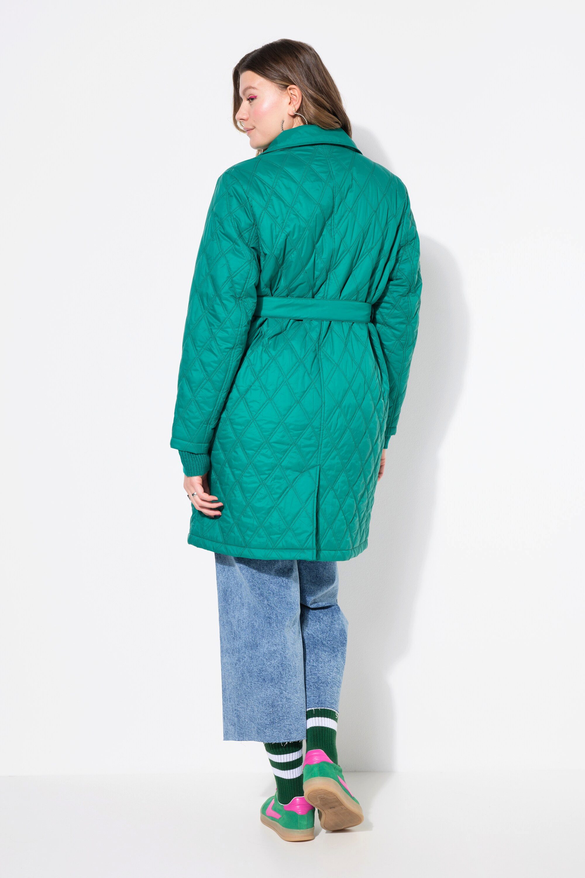Studio Untold Wintermantel Steppmantel Loose A-Line doppelreihige Knopfleiste