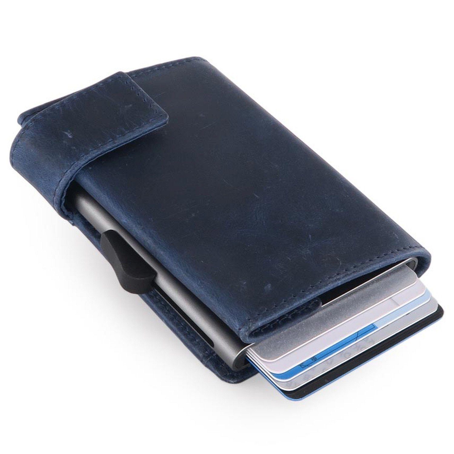 9 cm (1-tlg) hunter Hunter SecWal RFID 7cc - blau Geldbörse Kreditkartenetui