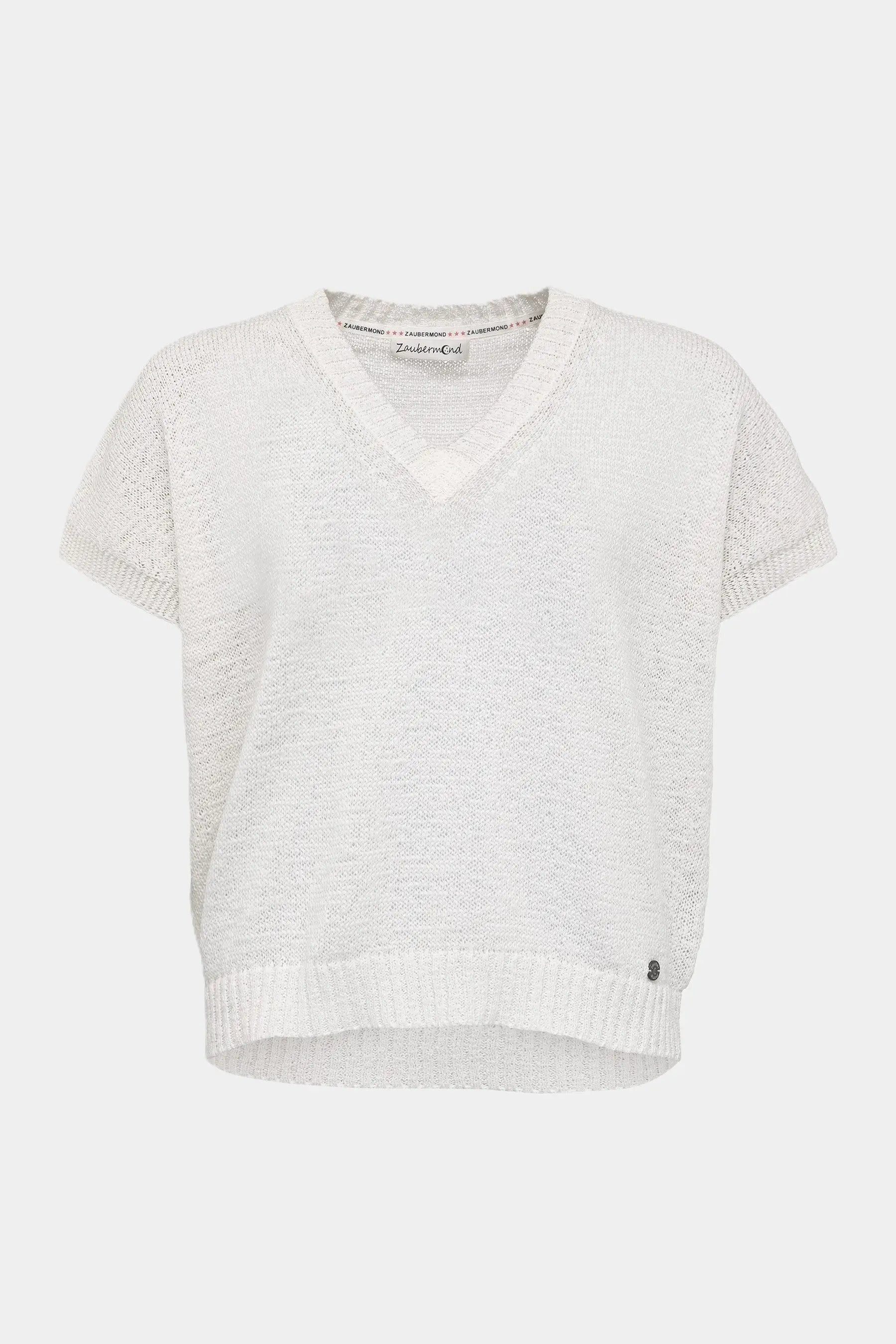 Zaubermond Pullunder Zaubermond bequemer Feinstrick Pullunder mit V-Ausschnitt in WHITE