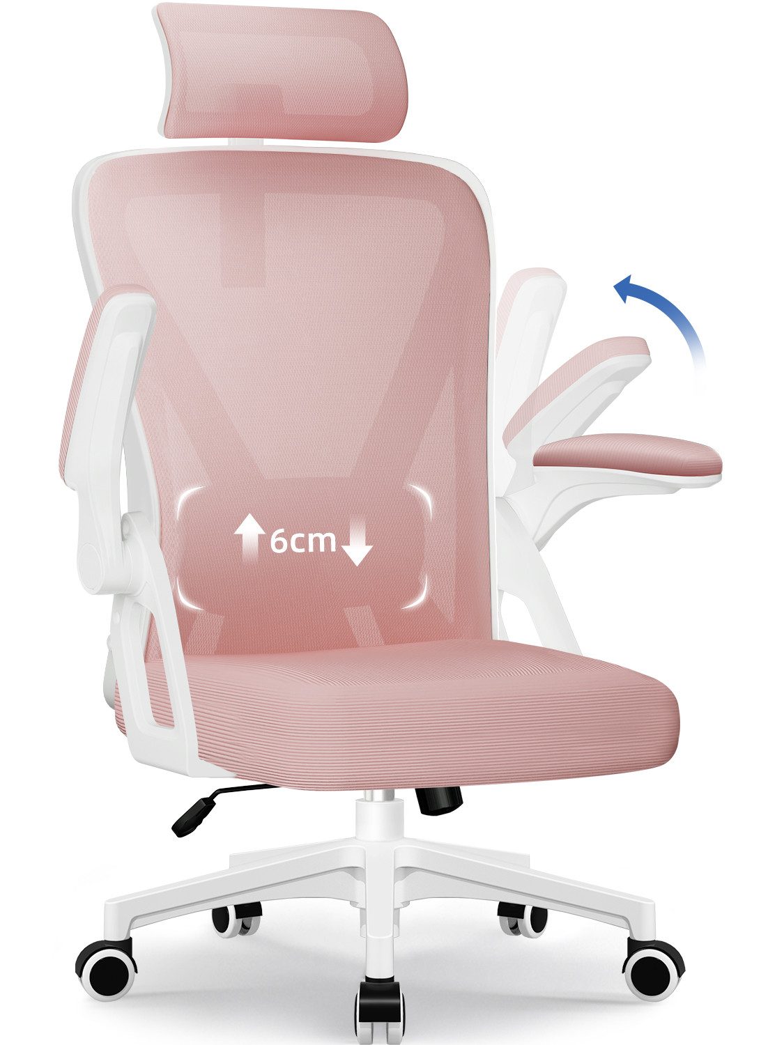 Homimaster Bürostuhl Ergonomischer Bürostuhl, Schreibtischstuhl mit Klappba günstig online kaufen