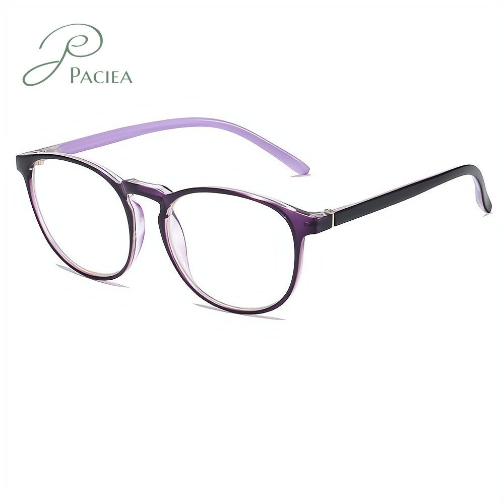 PACIEA Lesebrille Blaulichtfilter Klassisch Runde Rahmen Ultraleicht Damen Herren Unisex lila | Brillen