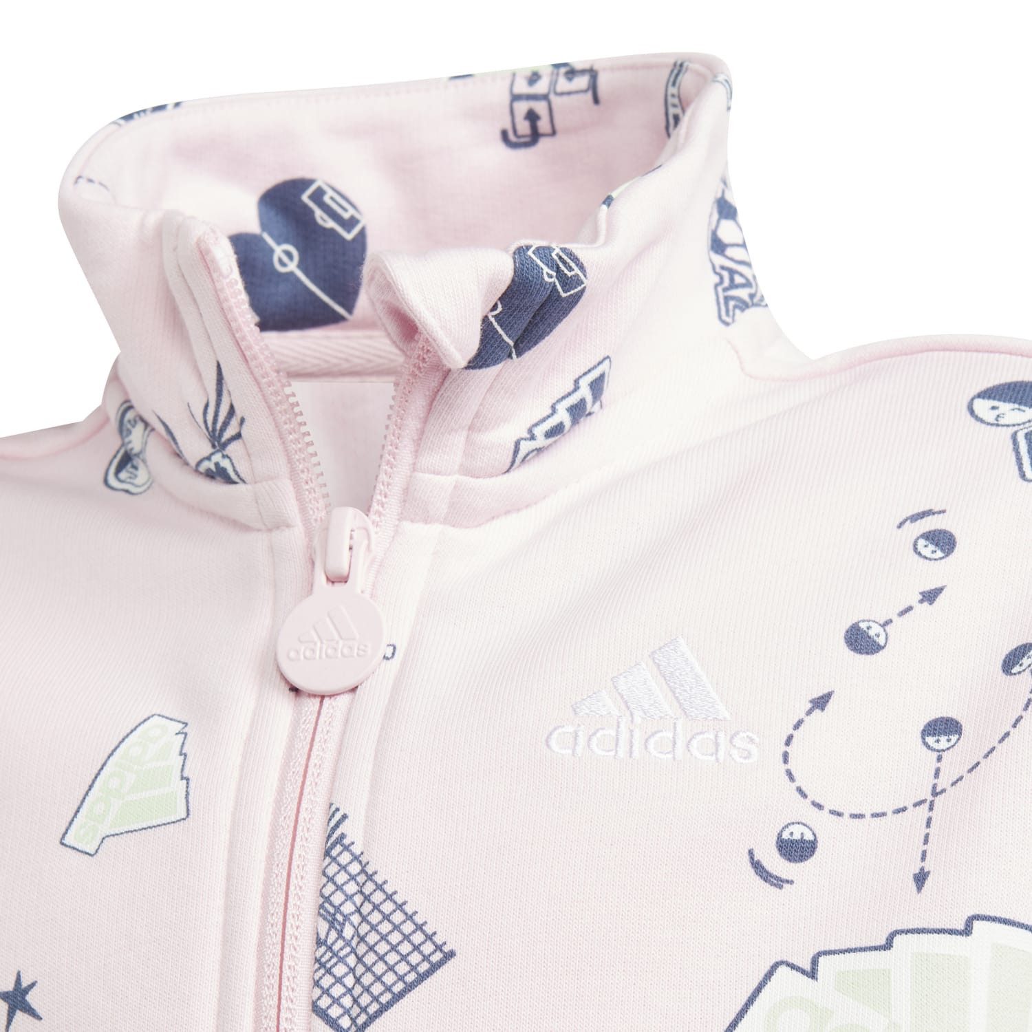 adidas Performance Trainingsanzug Brand Love (Baumwolle) pink/grau Mädchen