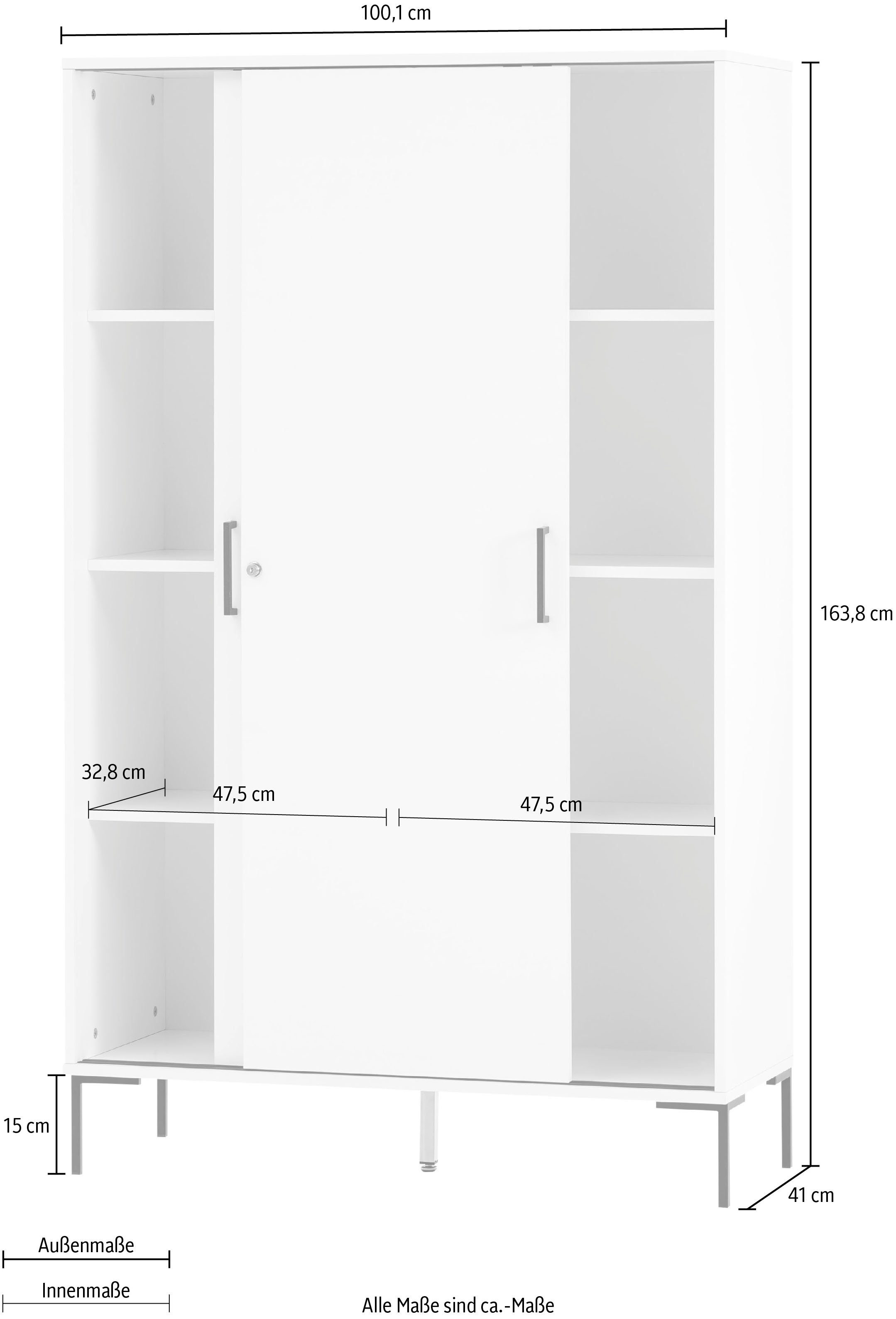 Schildmeyer Aktenschrank Serie 2000 Breite kreideweiß kreideweiß cm | 100,1