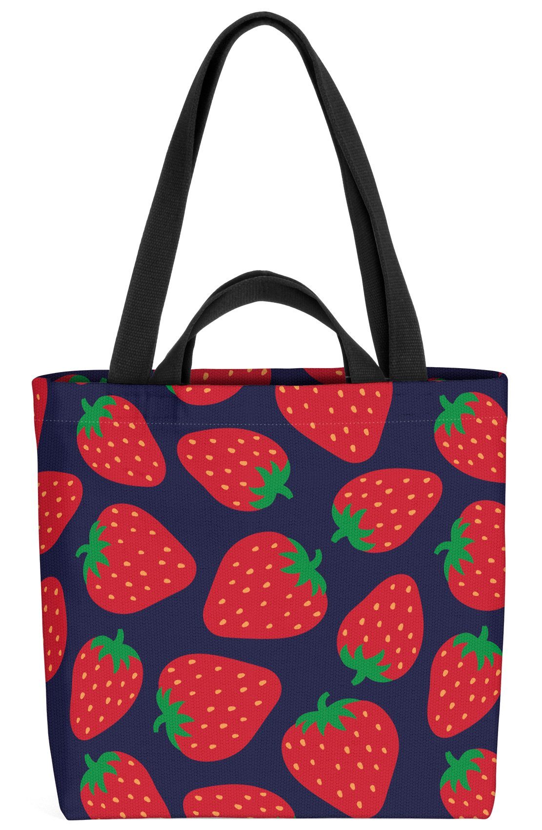 VOID Henkeltasche (1-tlg), Erdbeermuster Erdbeeren Beeren Obst Früchte Essen Vitamine Kochen Äpfel