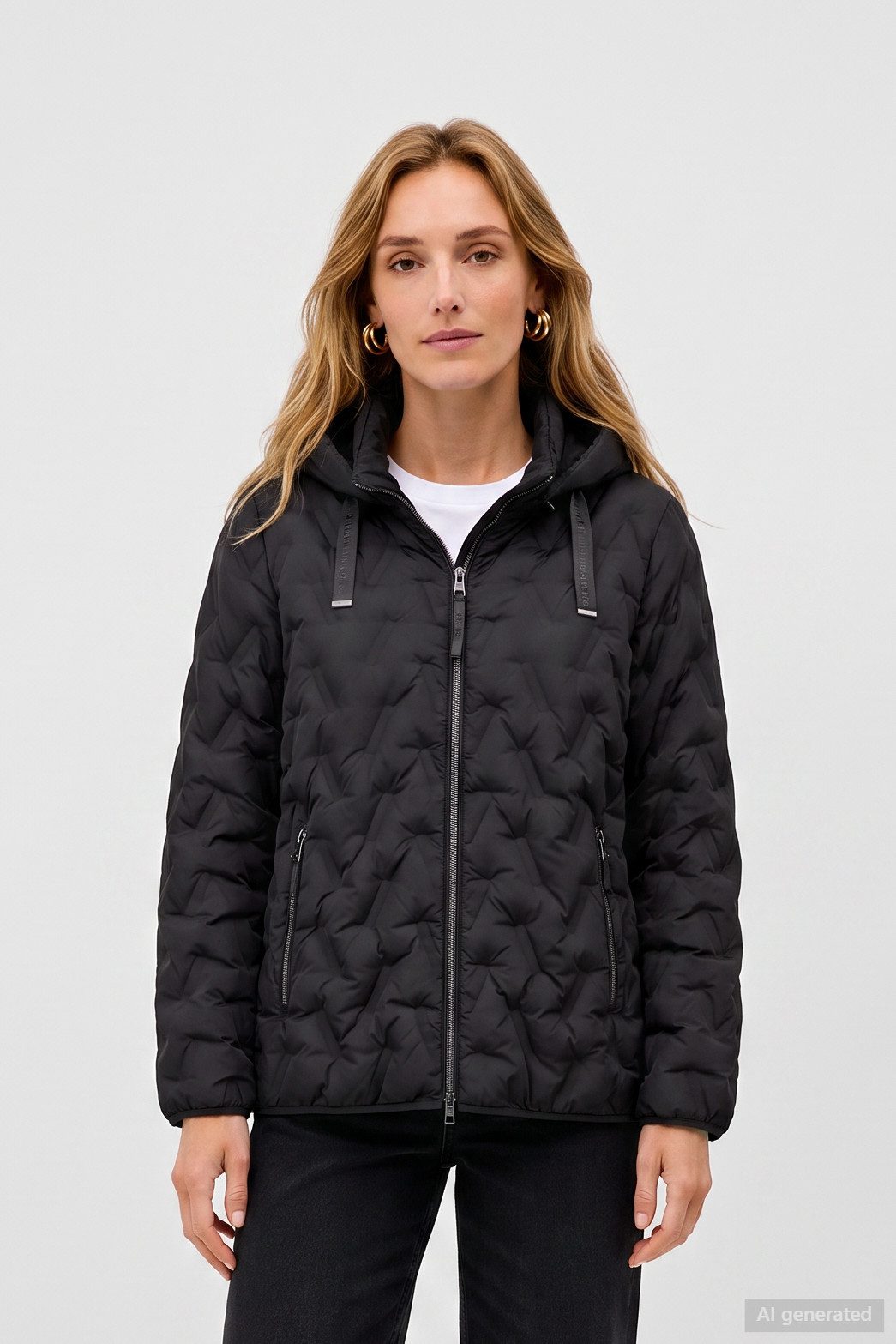 Barbara Lebek Steppjacke Übergangsjacke, Herbstjacke oder Damenjacke mit abnehmbarer Kapuze