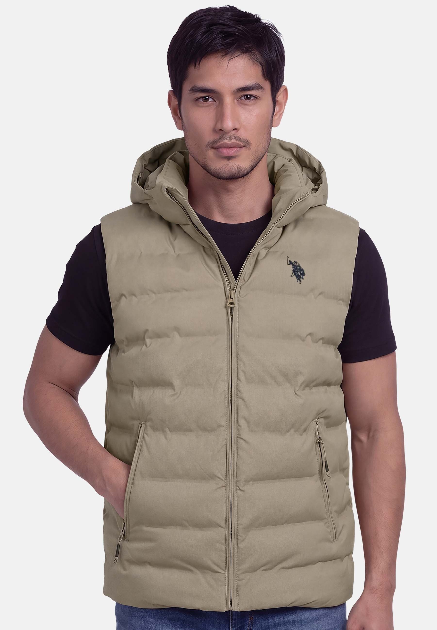 U.S. Polo Assn. Steppweste USThomas – Herren Steppweste mit abnehmbarer Kapuze