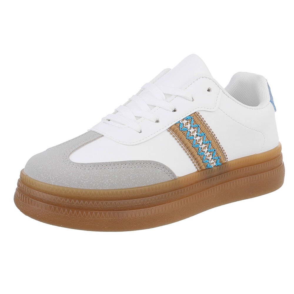 Ital-Design Damen Low-Top Freizeit Sneaker (88577503) Flach Sneakers Low in Grau