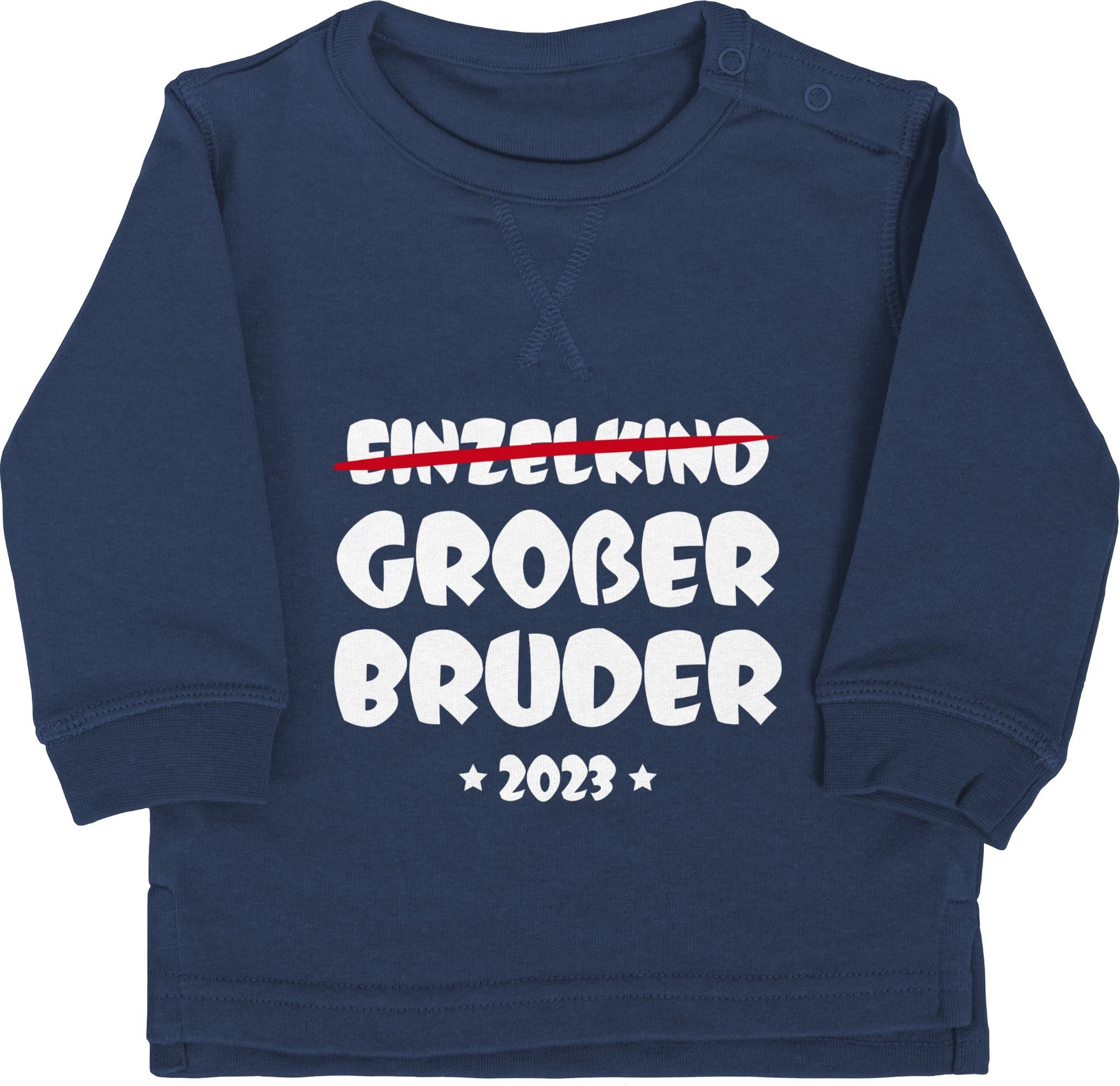 Shirtracer Sweatshirt Einzelkind Großer Bruder 2023 Großer Bruder 1 Navy Blau