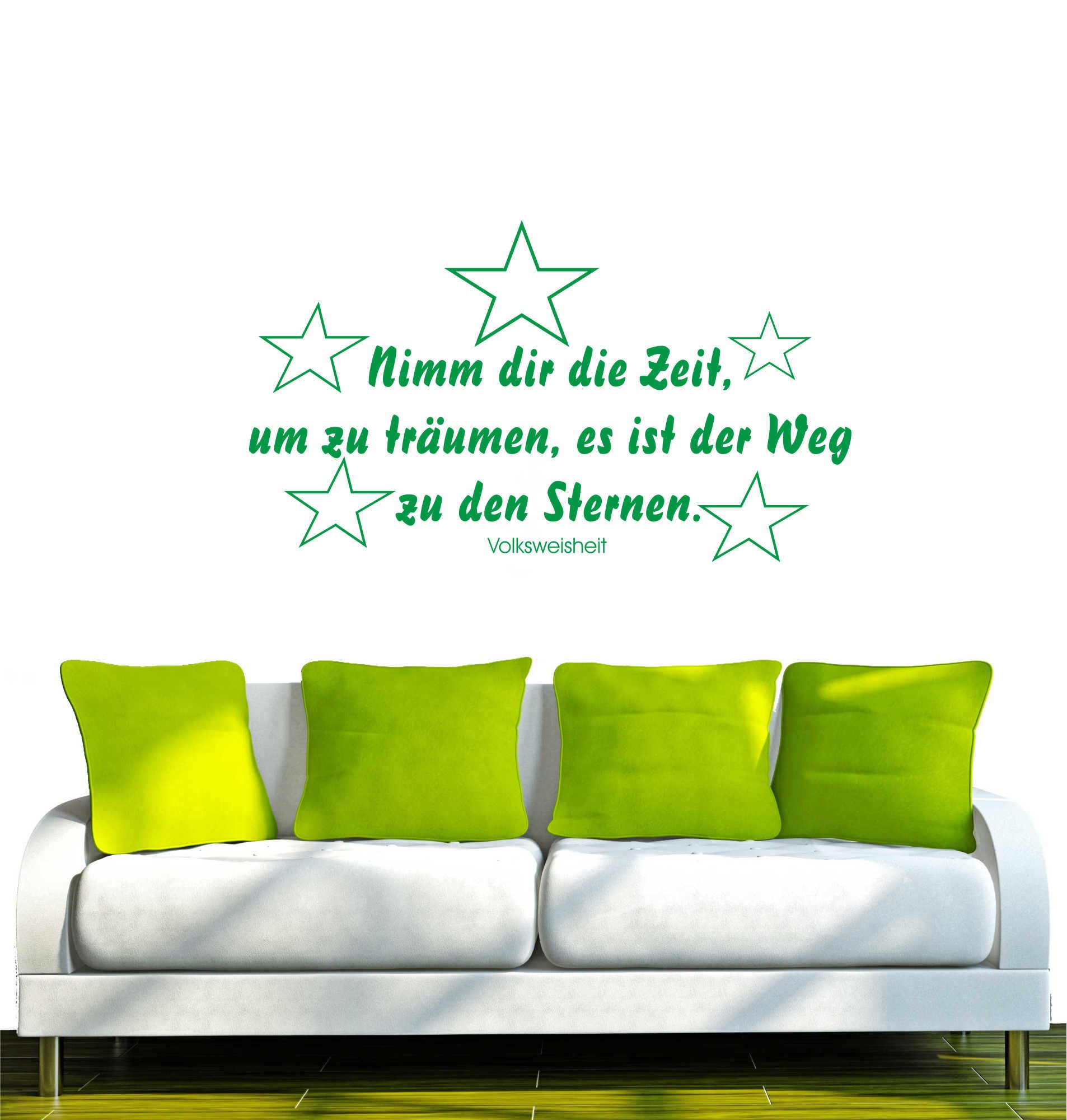 INDIGOS UG Wandtattoo Wandtattoo - Wandaufkleber - w033 Spruch Nimm dir Zeit um zu träumen