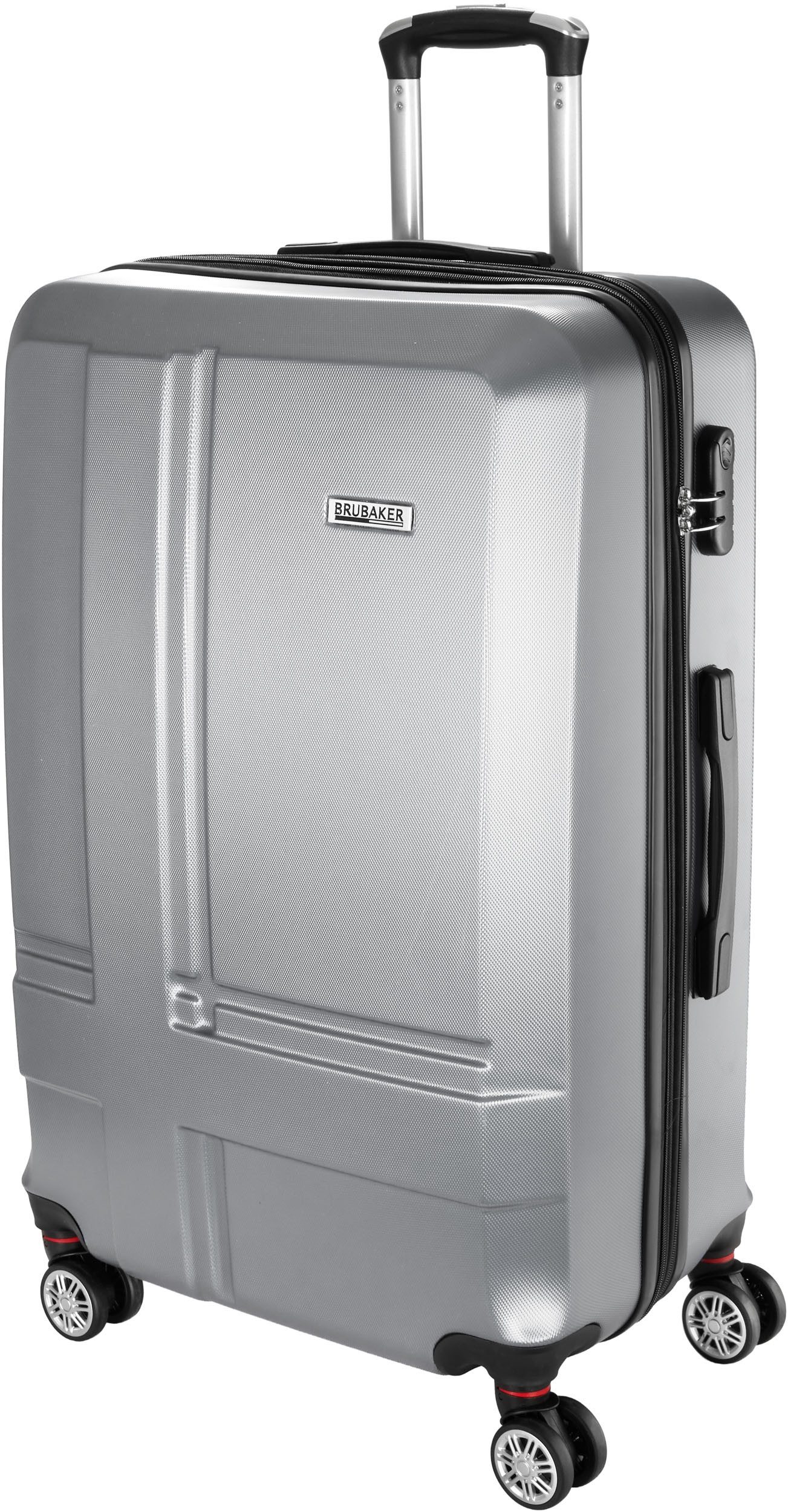 BRUBAKER Koffer Hartschalenkoffer New York - Erweiterbarer Hartschalen Reisekoffer, 4 Rollen, XL Rollkoffer mit Zahlenschloss, 4 Rollen und Teleskopgriff - ABS