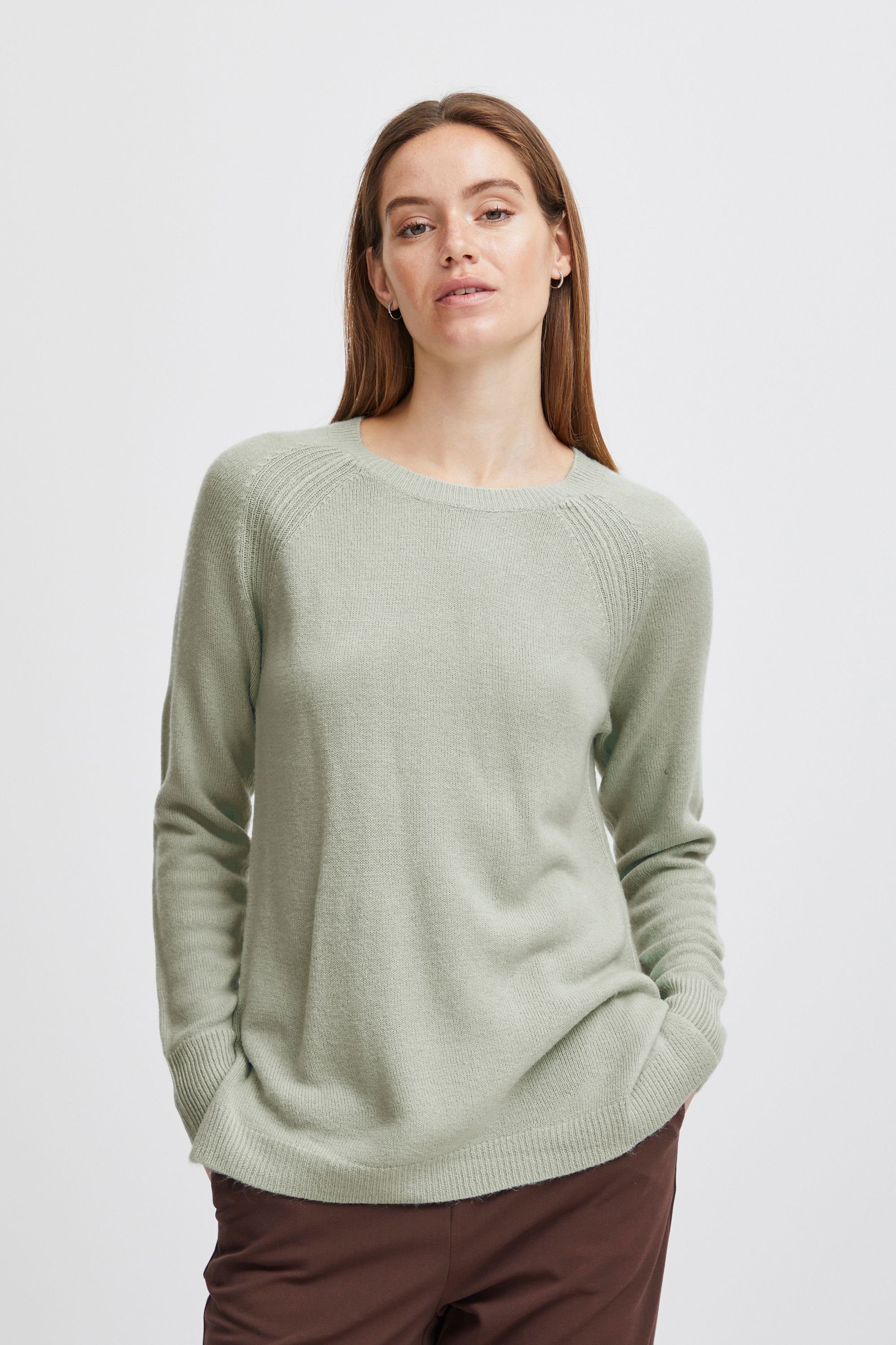 b.young Strickpullover BYMALEA SLIT JUMPER 3 - 20811905 Frosty Green (155706)