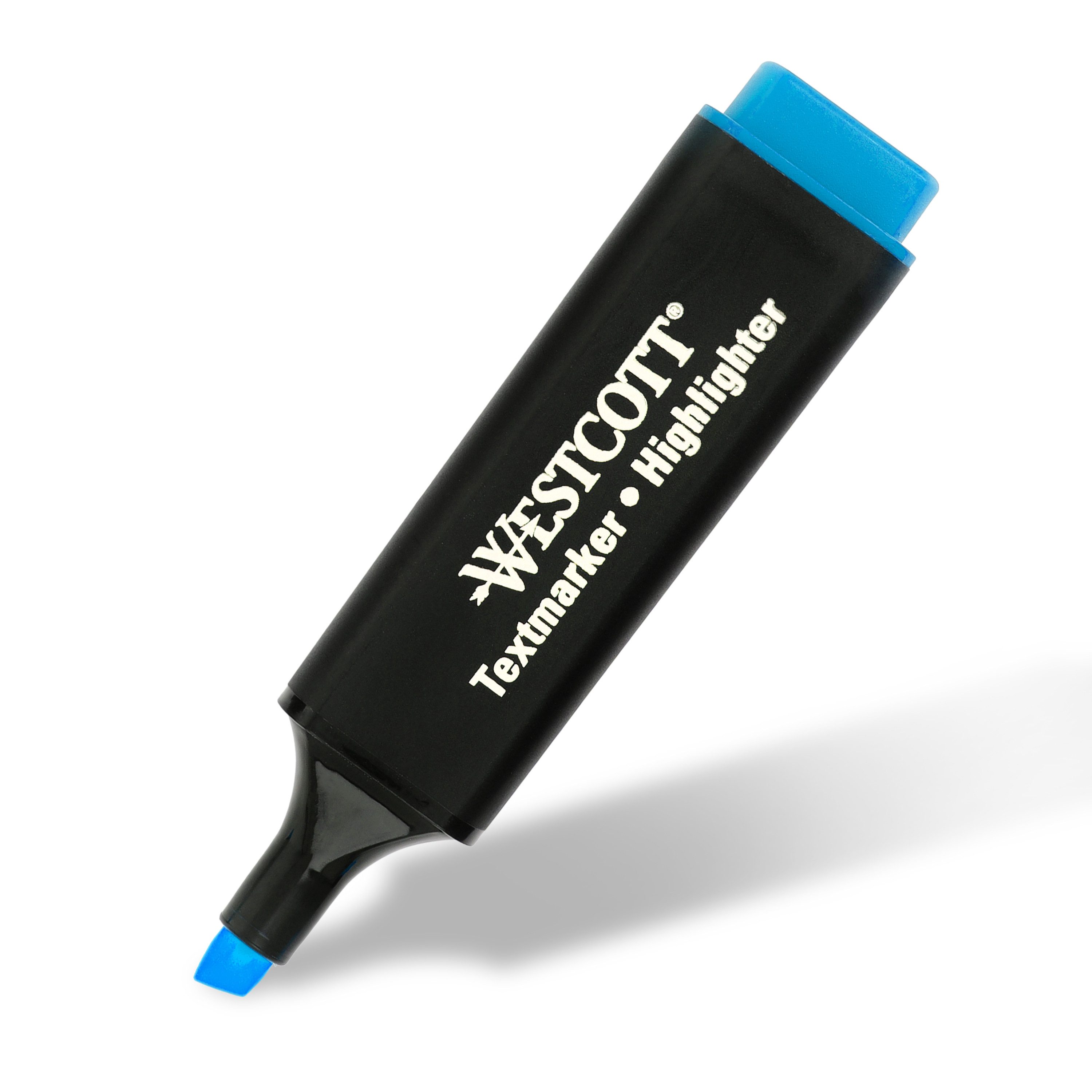 WESTCOTT Marker Tischset 20 Stück Neon & Pastell, Textmarker Highlighter in Halterung, (Vorteilspack, 20-tlg), 2-5 mm Strichstärke, Premium Tinte aus Deutschland