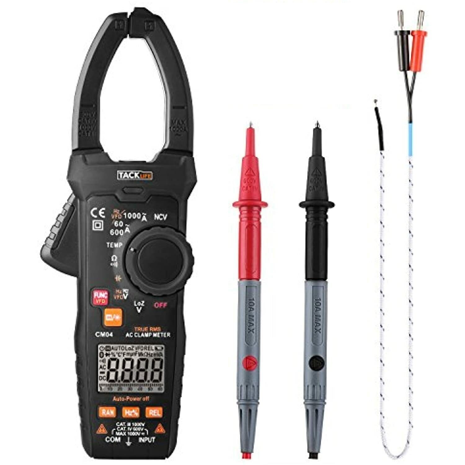 TACKLIFE Strommessgerät, 9,8 Zoll Länge Auto Range 6000 Zähler Stromzange günstig online kaufen