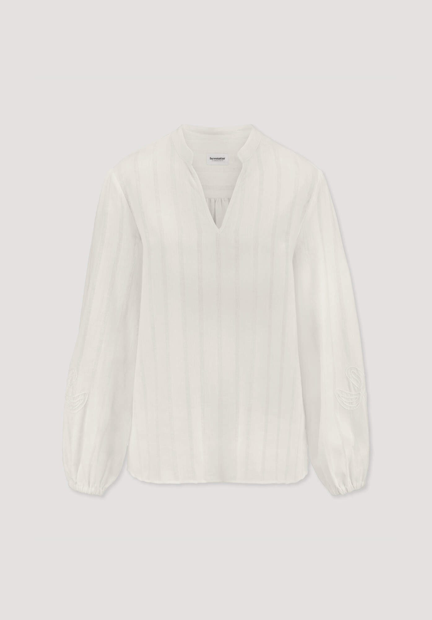 Hessnatur Klassische Bluse aus Bio-Baumwolle mit Leinen (1-tlg)