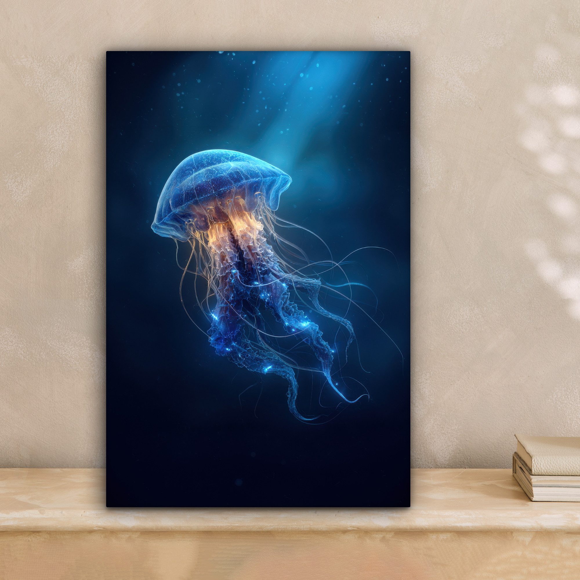 OneMillionCanvasses® Leinwandbild Qualle - leuchtend - günstig online kaufen