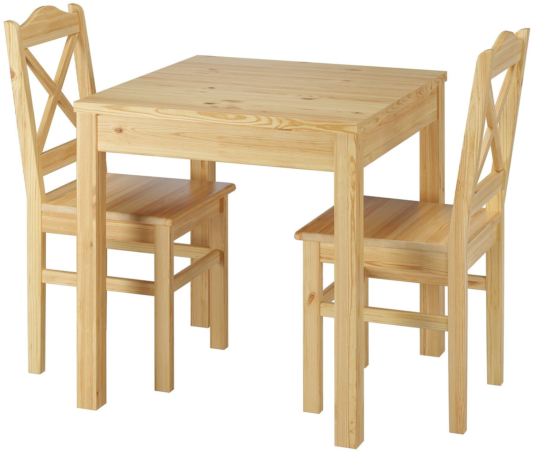ERST-HOLZ Essgruppe Gemütliches Tisch-& Stuhlset Kiefer günstig online kaufen