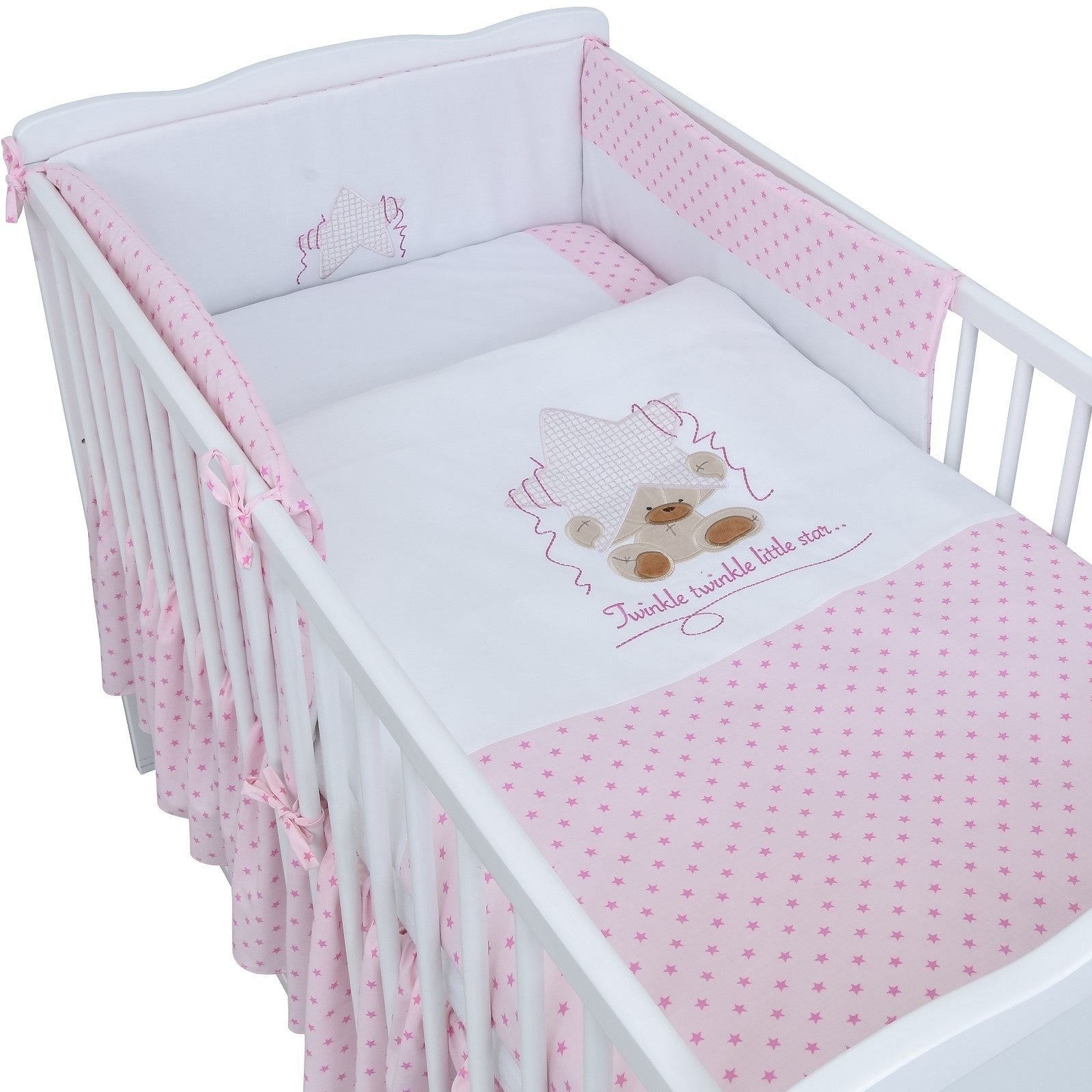 Baby-Delux Komplettbett Babybett Jack Komplettset, 10-tlg., Kinderbett 70x140 cm weiß, Bettset verschiedene Designs