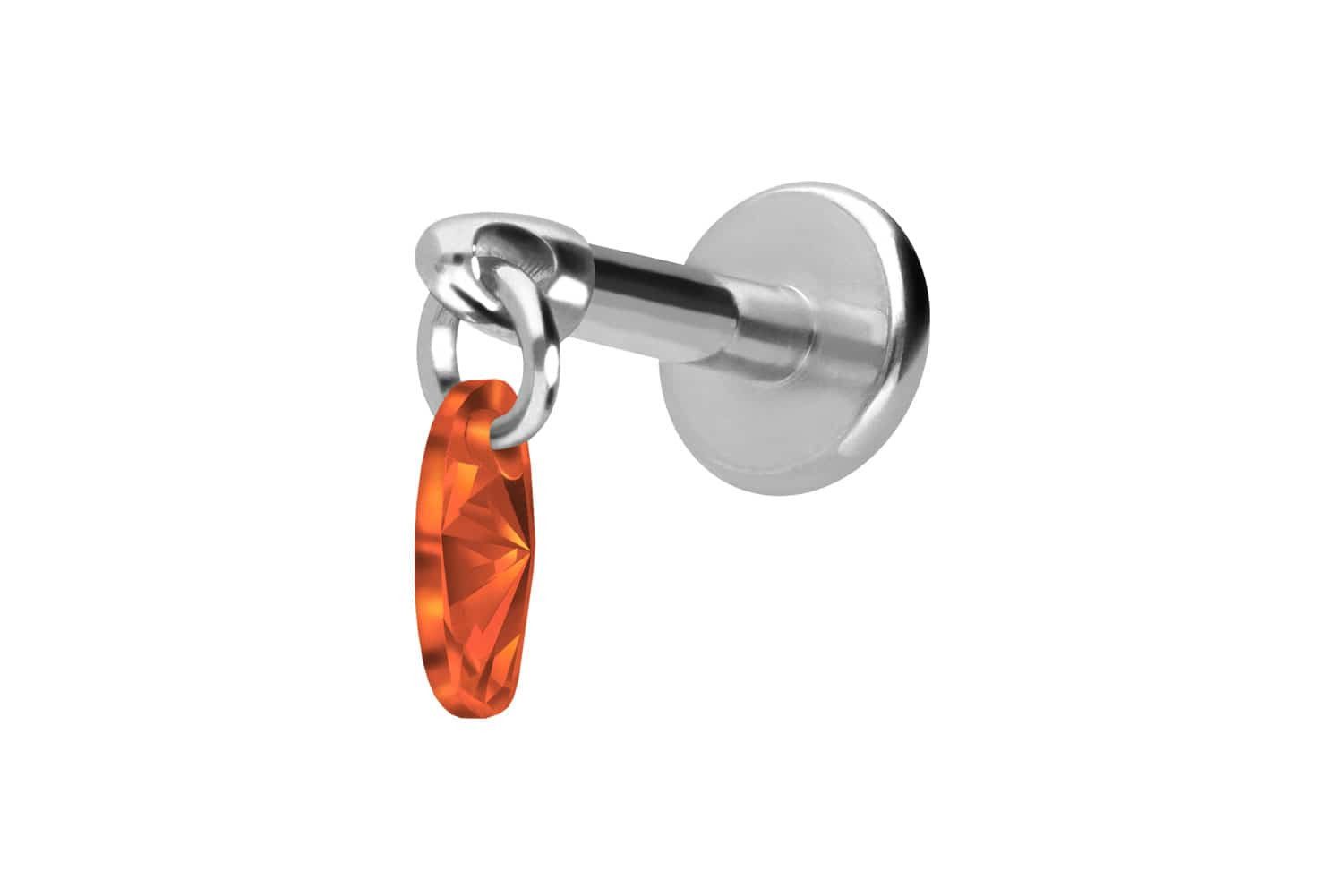 PIERCINGLINE Piercing-Set Titan Labret mit Innengewinde KRISTALLOVAL (Labrets, 1-tlg)