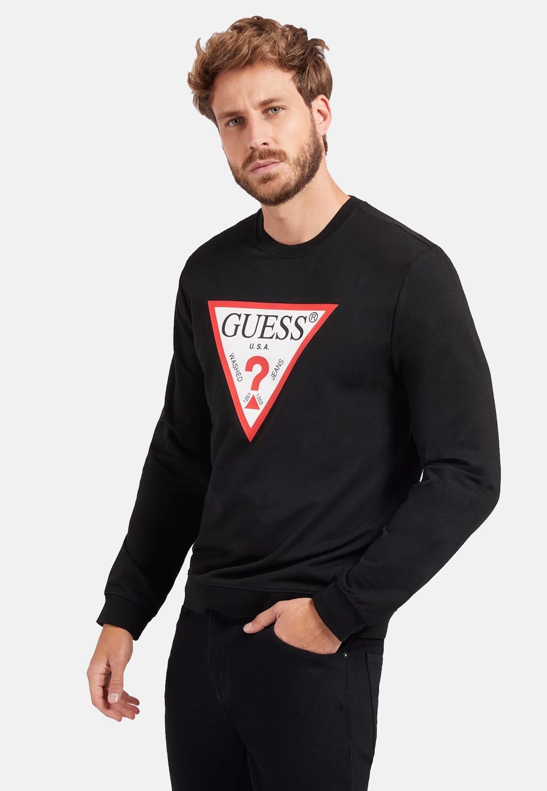 Guess Sweatshirt Sweatshirt Audley CN Fleece Pullover (1-tlg)