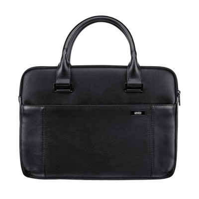 Artwizz Businesstasche Leather Bag, Notebook Ledertasche mit Zubehörfach, Schwarz, 13/14 Zoll