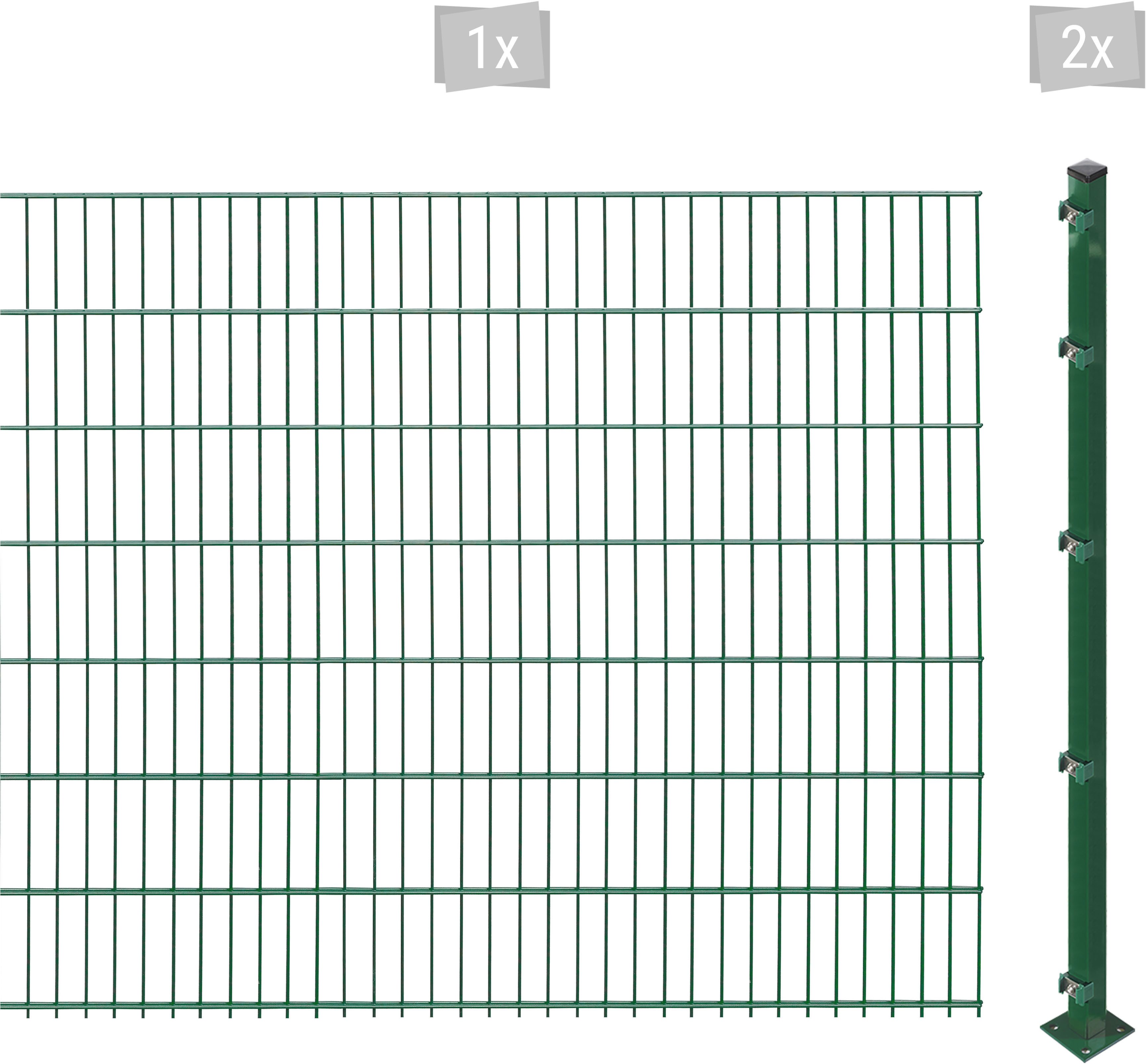 Arvotec Doppelstabmattenzaun ESSENTIAL 143 zum Aufschrauben, (Set, 3-St), Zaunhöhe 143 cm, Zaunlänge 2 - 60 m