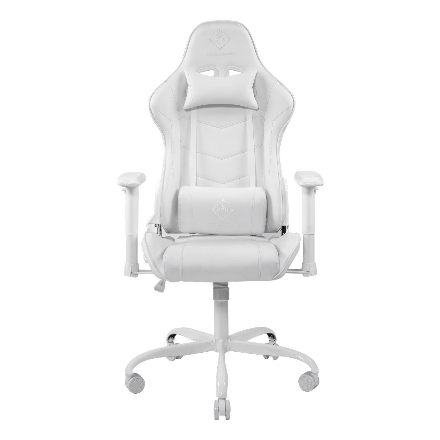 DELTACO Gaming-Stuhl Gaming-Stuhl ergonomisch, hohe Rückenlehne mit Kissen 90kg (kein Set), weiß, extra groß, hohe Rückenlehne, inkl. 5 Jahre Herstellergarantie