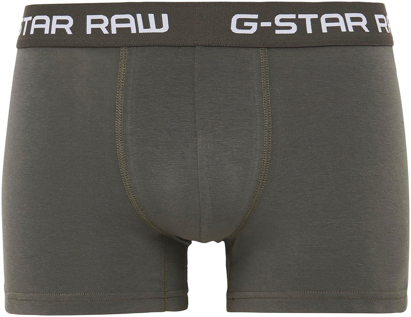 (Packung, RAW G-Star anthrazit-meliert clr Classic trunk pack 3er-Pack) 3 Boxer grün, 3-St., grau-meliert,