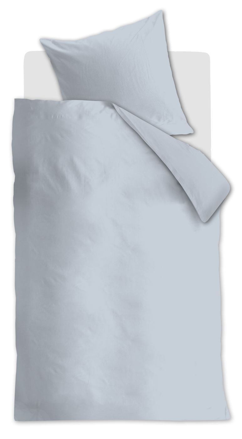 Ambiante Bettwäsche Bettwäsche DE AMB Cotton Uni Light Blue 135x200 Hellblau, Baumwolle, 1 teilig, 135 x 200 cm + 1x 80 x 80 cm