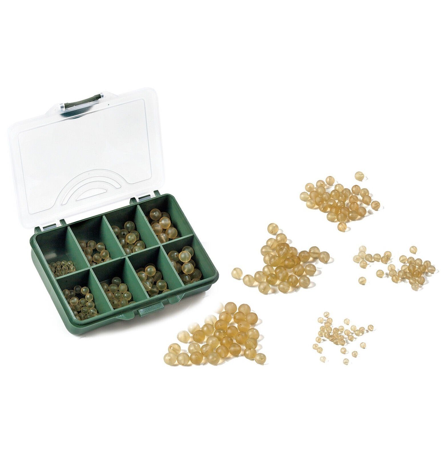 Schnurstopper Gummiperlen Set 150 Teile Karpfenzubehör in Kunststoffbox Angeln