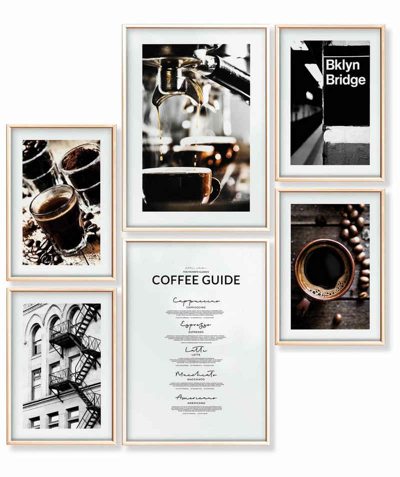 Heimlich Poster »Set als Wohnzimmer Deko, Bilder DINA3 & DINA4, Kaffee Küche«, Sprüche & Texte