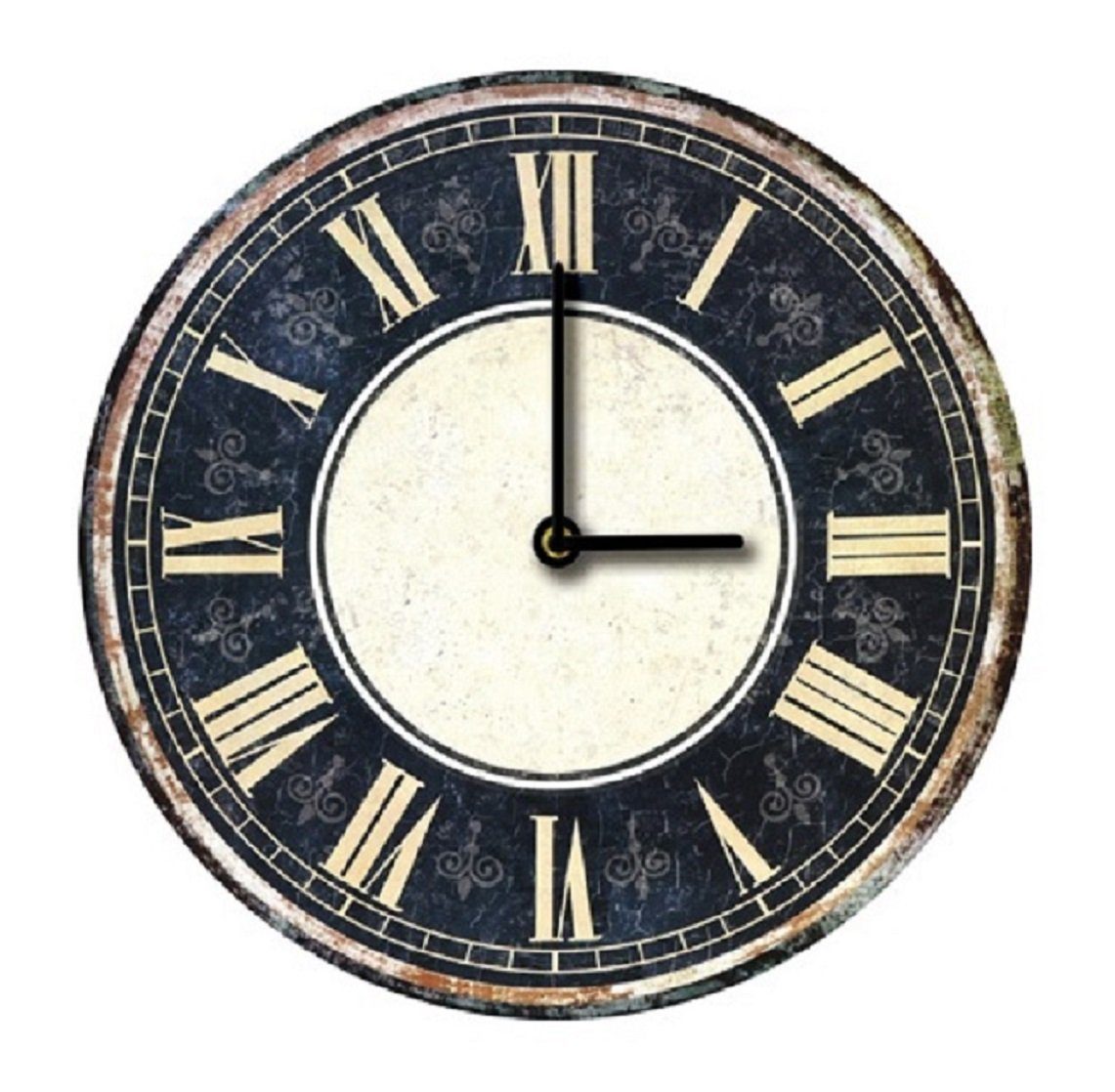 K&L Wall Art Wanduhr Metall Wanduhr 46cm groß Vintage Uhr rotierende  goldene Zahnräder (Antik römische Ziffern Uhrwerk leise)