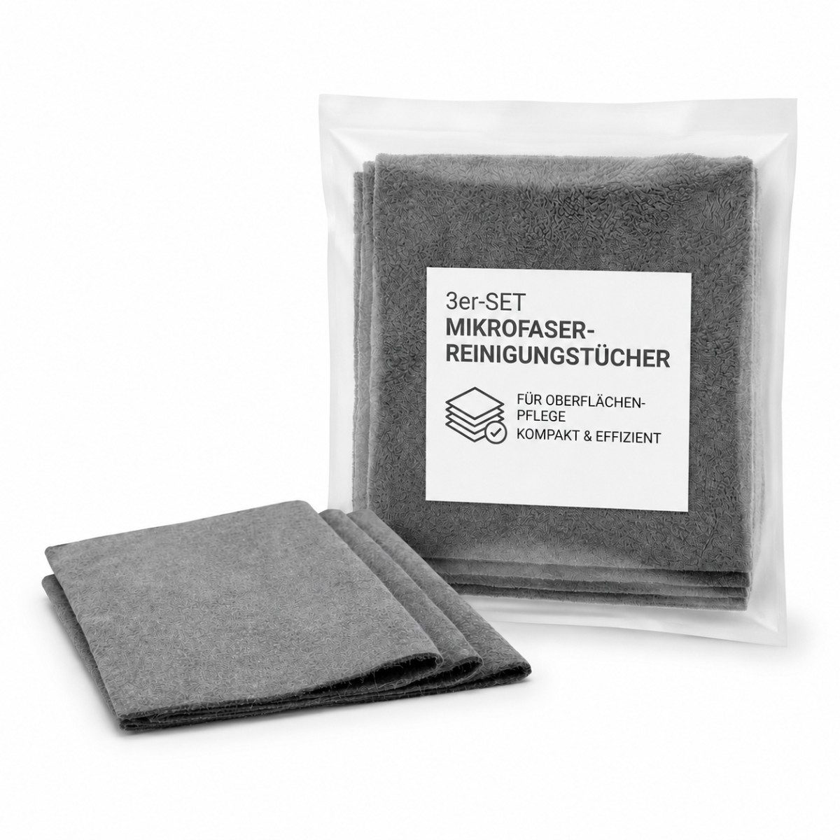 R2 Invest Mikrofaser Putztücher wiederverwendbar 30 x 20 cm grau Reinigungstücher (9-tlg)