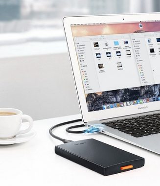 UGREEN Festplatten-Gehäuse Festplattengehäuse HDD SSD SATA 2,5'' USB 1 USB Speed Kabel schwarz
