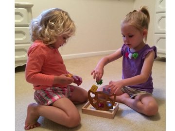 LK Trend & Style Stapelspielzeug und Sortierpuzzle Geschicklichkeitsspiel aus Holz, (Fördert und Fordert die Geduld Ihres Kindes), Rohstoff Holz ist so schön in der Haptik