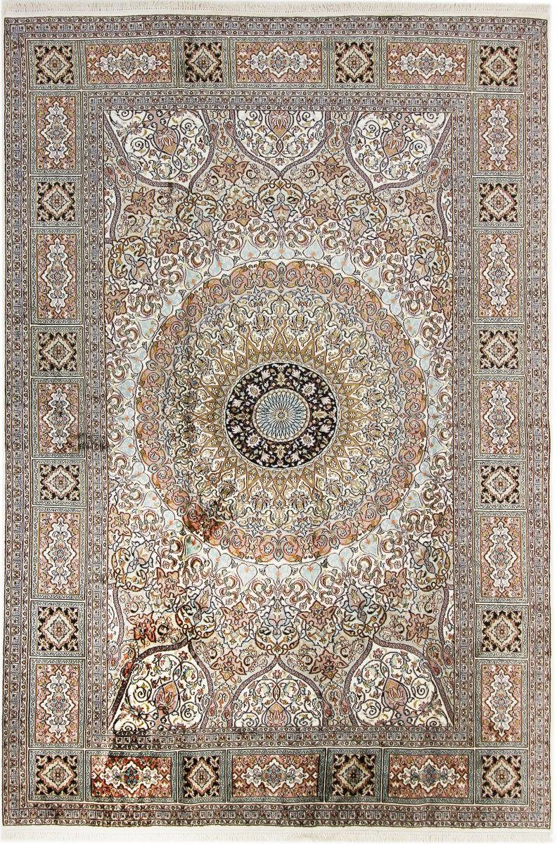 Orientteppich Kaschmir Seide 173x255 Handgeknüpfter Orientteppich, Nain Trading, rechteckig, Höhe: 4 mm