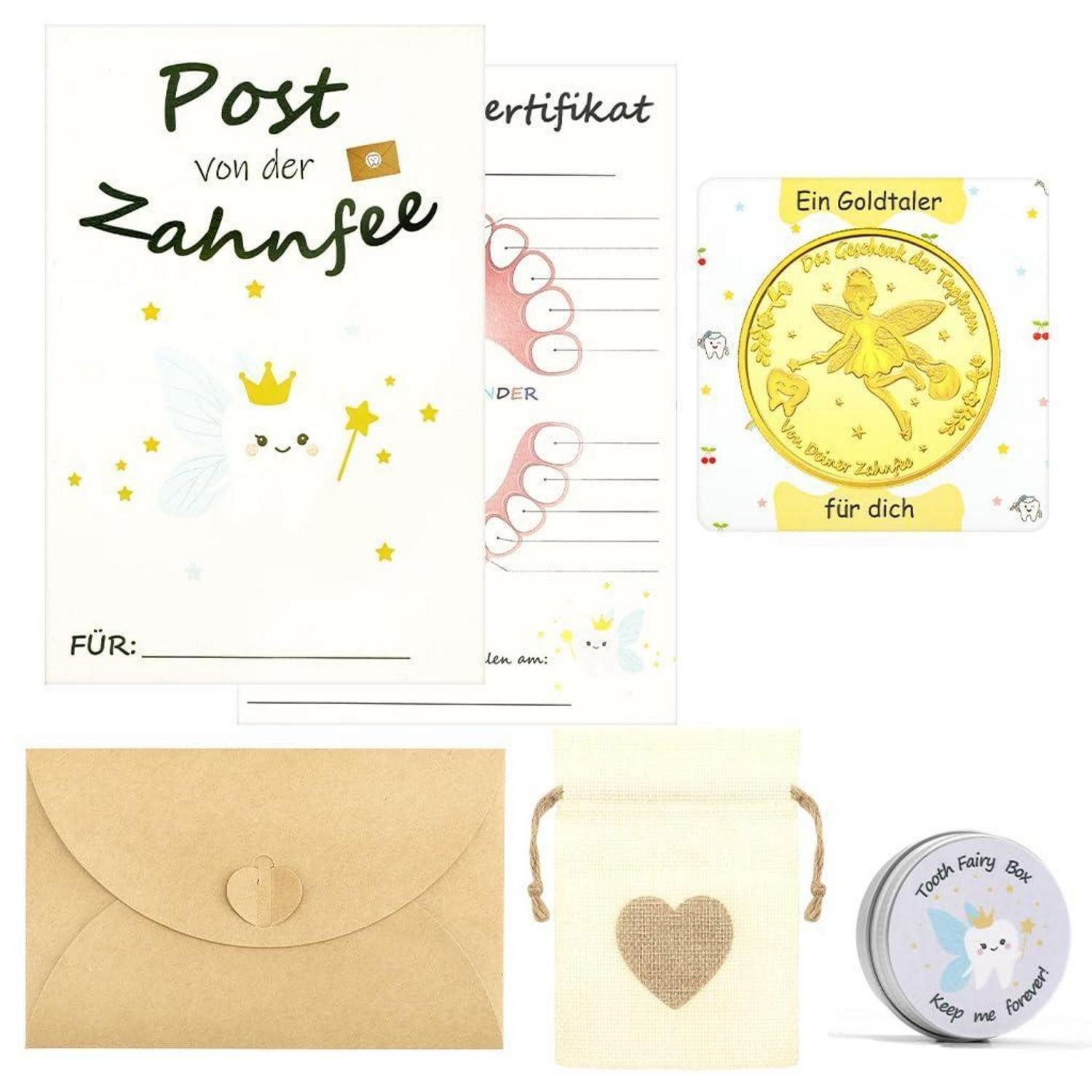 LuxusKollektion Zahndose Zahnfee Geschenkset Münze & Milchzahndose